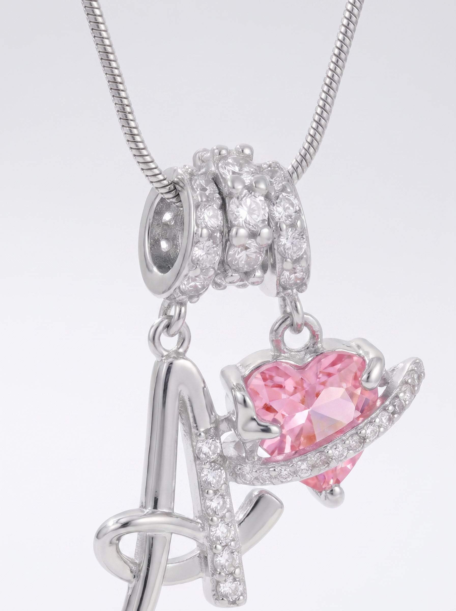 Love Charm Necklace Silber